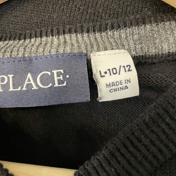 Children’s Place black v neck sweater - Picture 3 of 5